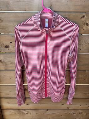Lolë Striped Zip-Up Sweater